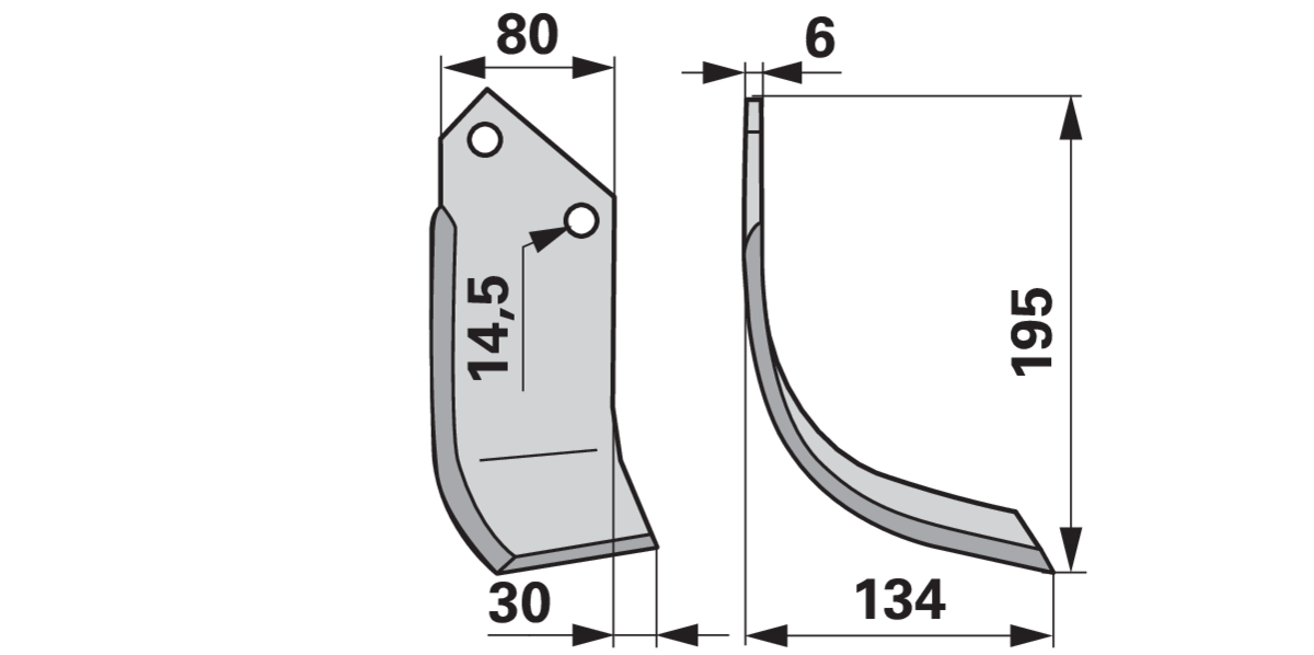 Bogenmesser rechts anstelle von Celli 322518 GartenShop24 - Hochwertige Gartengeräte