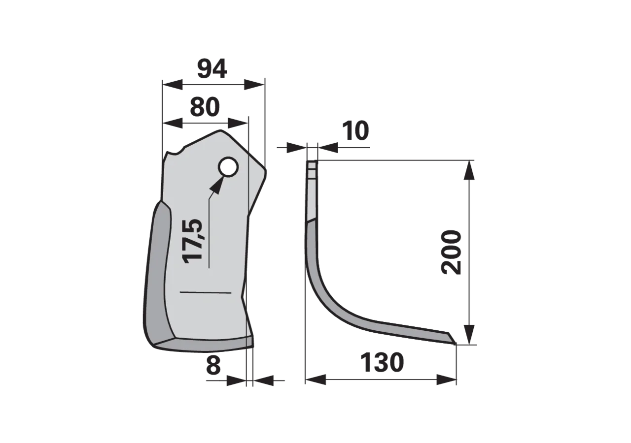 Bogenmesser rechts – passend für Celli 722574 GartenShop24