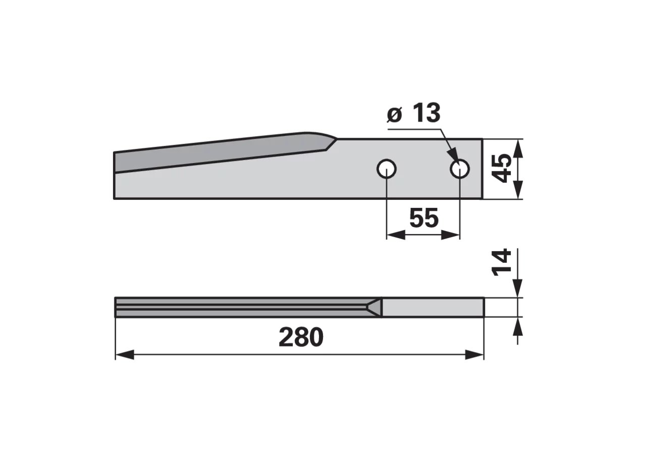 Kreiseleggenzinke gerade 45x14x280 mm – passend für Breviglieri GartenShop24 - Hochwertige Gartengeräte