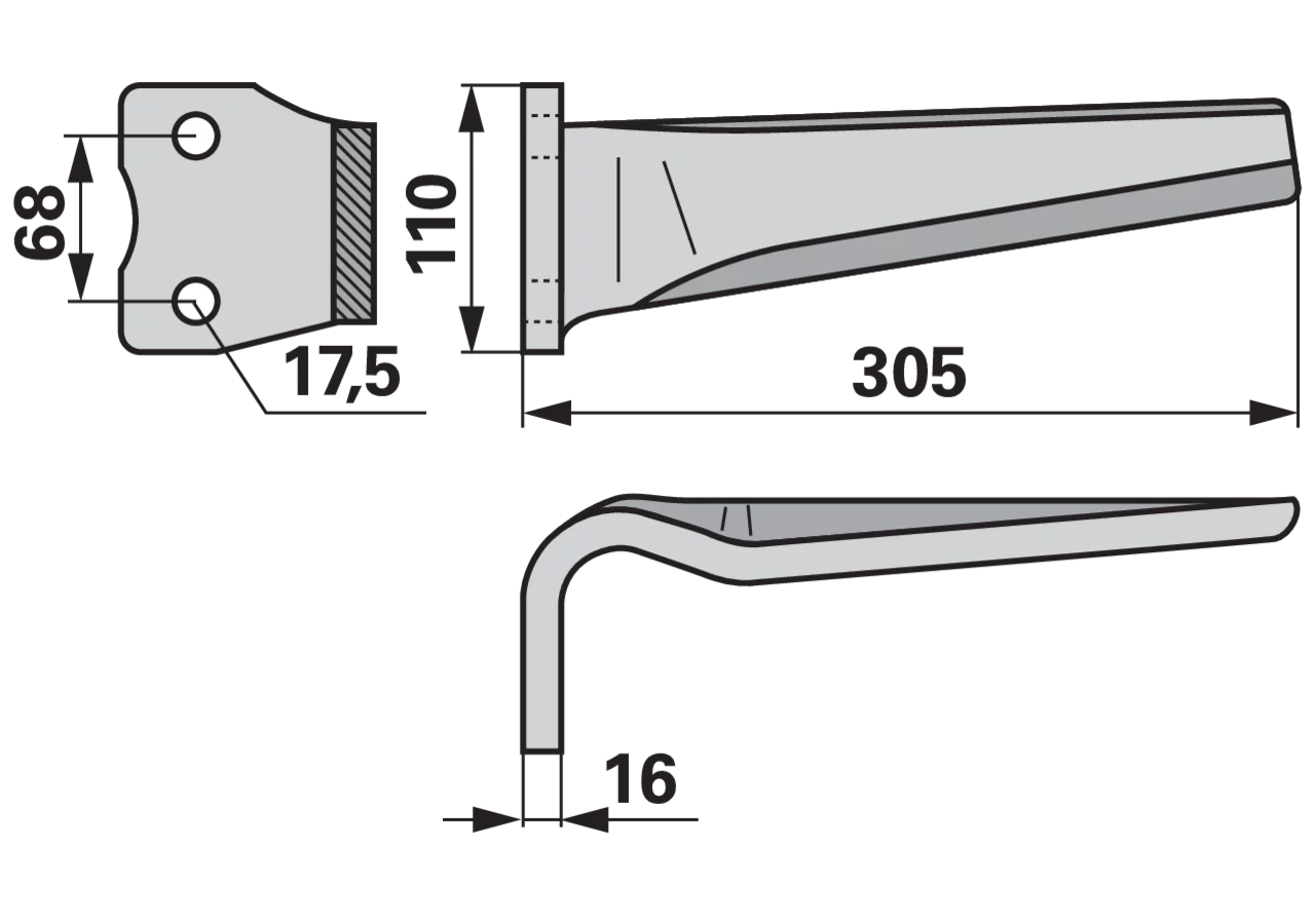 Kreiseleggenzinke links anstelle von Kuhn 525.395.00 GartenShop24 - Hochwertige Gartengeräte