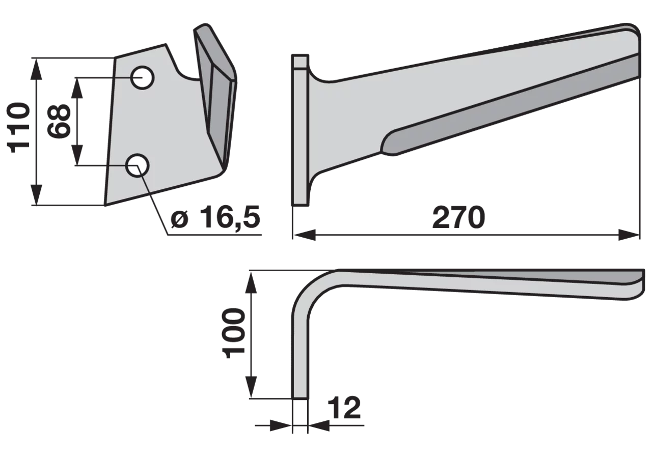 Kreiseleggenzinke links anstelle von Kuhn 525.495.00 GartenShop24 - Hochwertige Gartengeräte