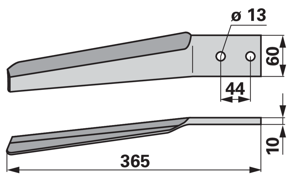 Kreiseleggenzinke rechts 60 x 10 x 365 mm passend für Maschio GartenShop24 - Hochwertige Gartengeräte
