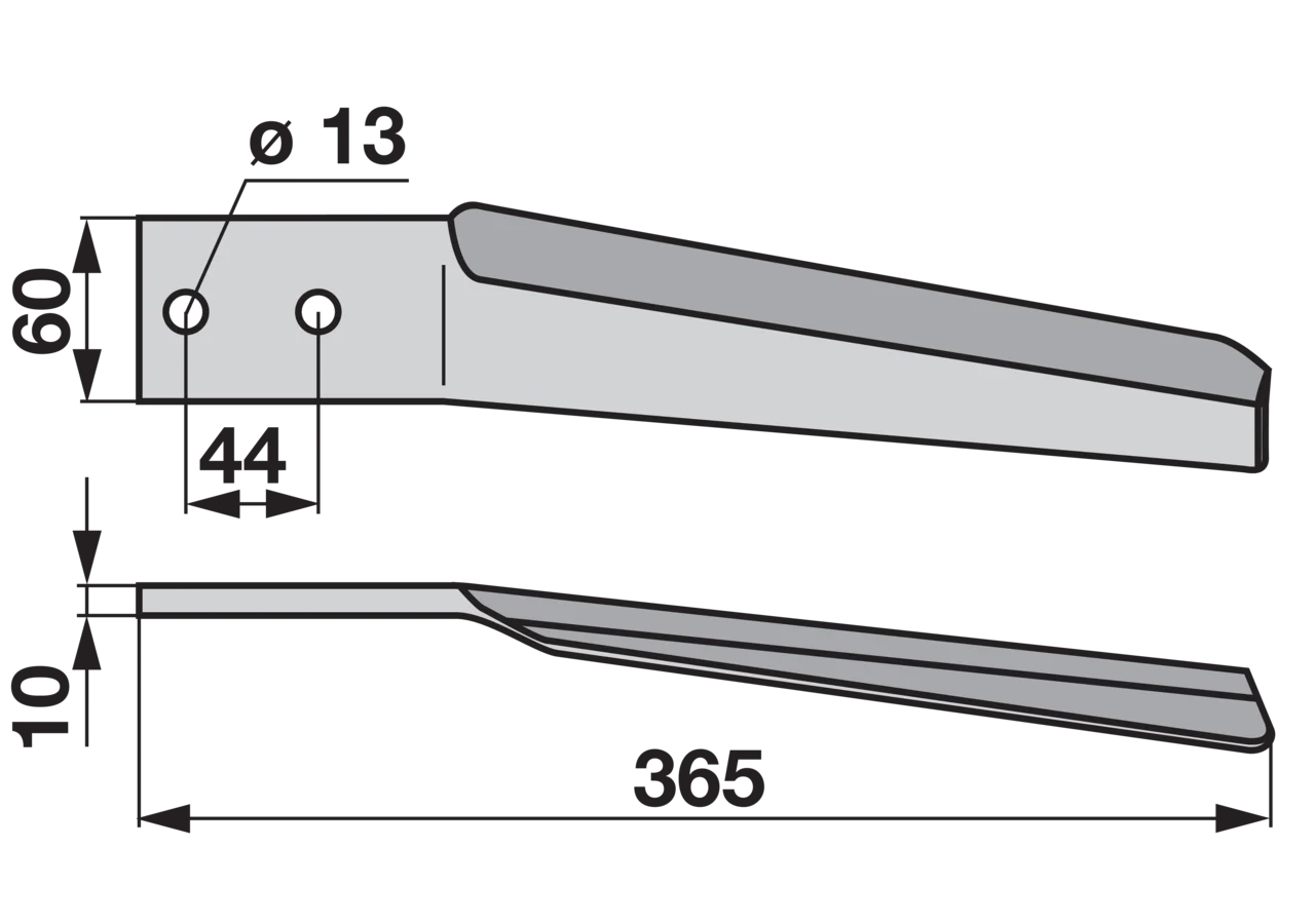 Kreiseleggenzinke links 60 x 10 x 365 mm – passend für Maschio GartenShop24 - Hochwertige Gartengeräte