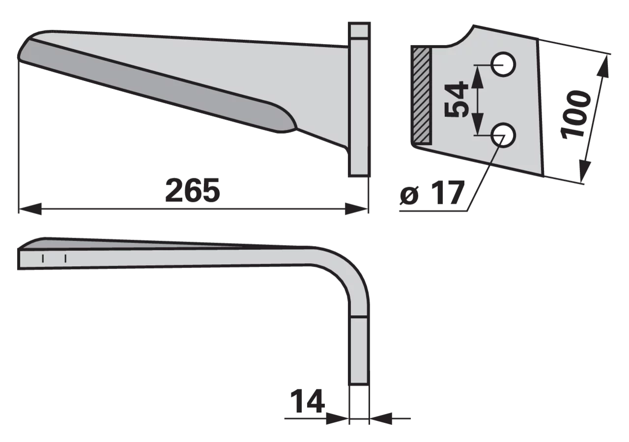 Kreiseleggenzinke rechts 100x14x265 mm GartenShop24 - Hochwertige Gartengeräte