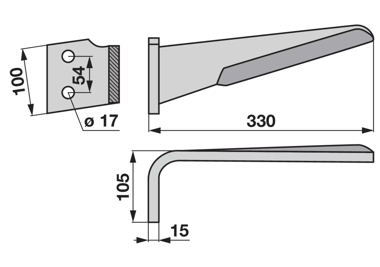 Kreiseleggenzinke links 100x15x330 mm anstelle Perugini GartenShop24 - Hochwertige Gartengeräte