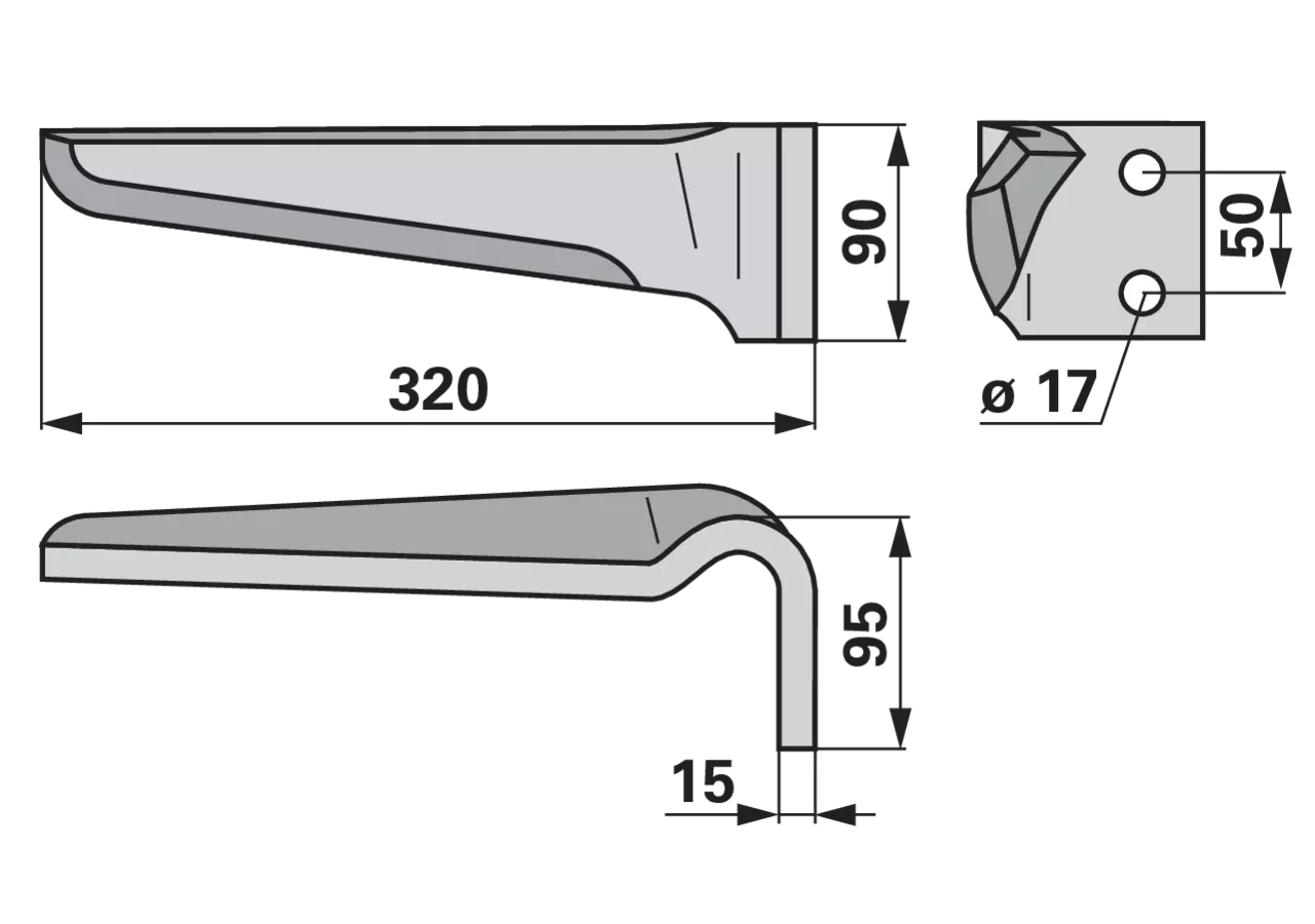 Kreiseleggenzinke rechts anstelle von Muratori 90x15x320 GartenShop24 - Hochwertige Gartengeräte