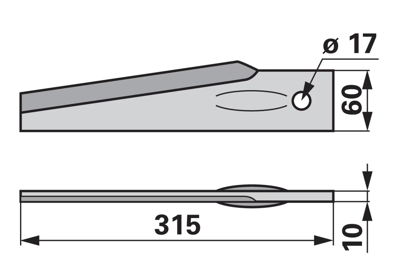Kreiseleggenzinke rechts 60 x 13 x 310 mm, anstelle von Lemken GartenShop24 - Hochwertige Gartengeräte