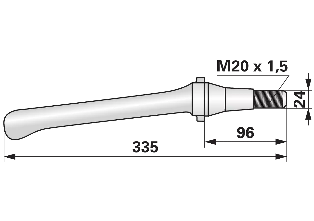 Kreiseleggenzinke gerade Gewinde M20x1,5 anstelle von Lely 1.1699.0315.0 GartenShop24 - Hochwertige Gartengeräte