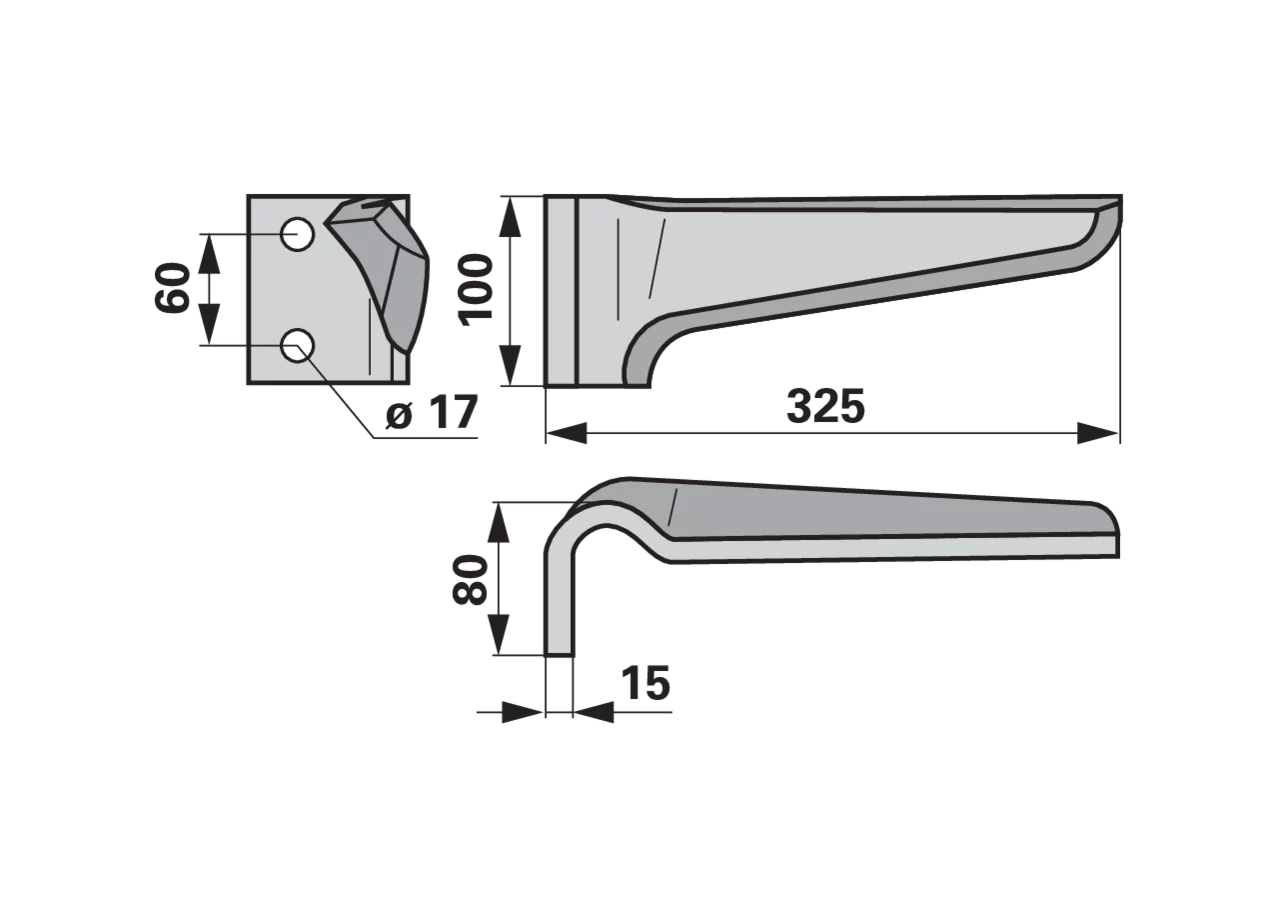 Kreiseleggenzinke links 100 x 15 x 325 mm – passend für Alpego GartenShop24 - Hochwertige Gartengeräte