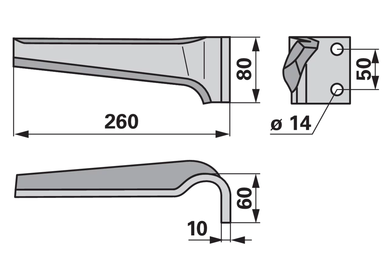 Kreiseleggenzinke rechts 80 x 10 x 260 mm, passend für Alpego GartenShop24 - Hochwertige Gartengeräte