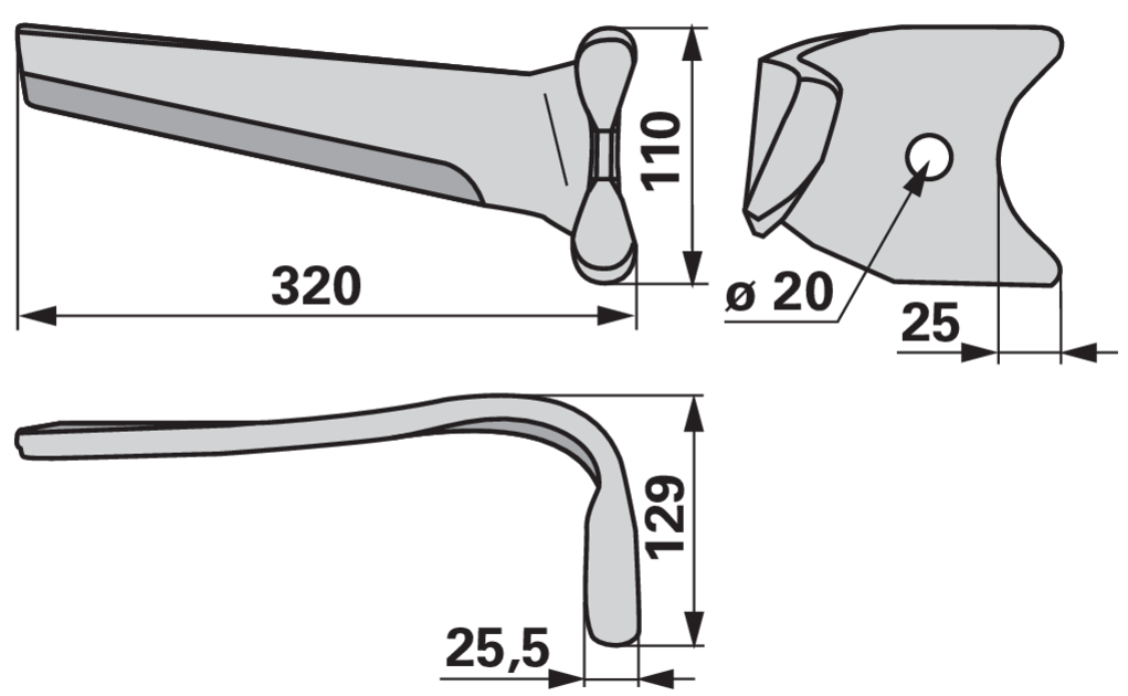Kreiseleggenzinke rechts – Ersatz für Kuhn 525.964.10 GartenShop24 - Hochwertige Gartengeräte