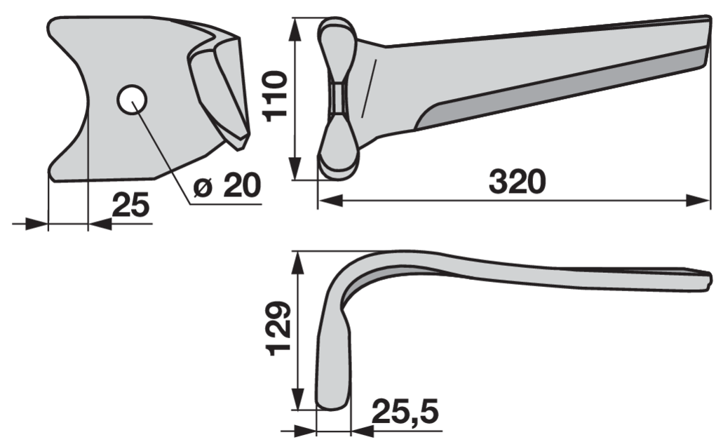 Kreiseleggenzinke links anstelle von Kuhn 525.965.10 GartenShop24 - Hochwertige Gartengeräte
