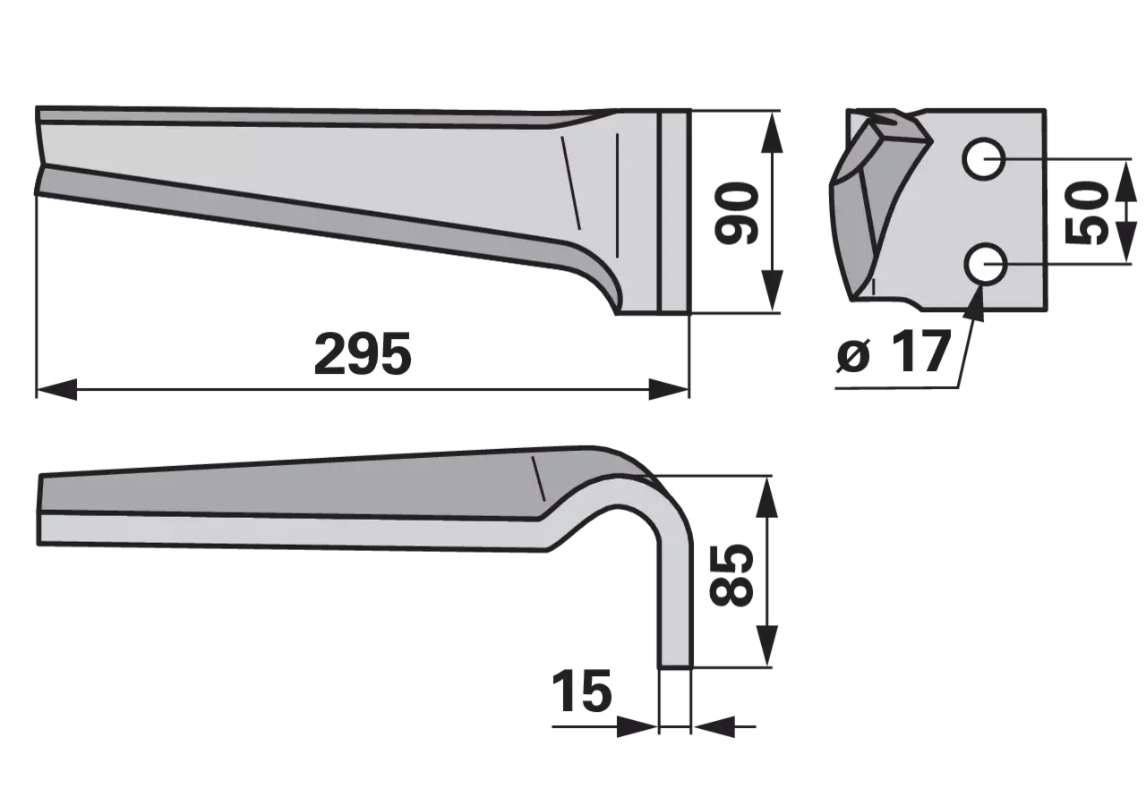 Kreiseleggenzinke rechts anstelle von Sicma 90x15x295 GartenShop24 - Hochwertige Gartengeräte