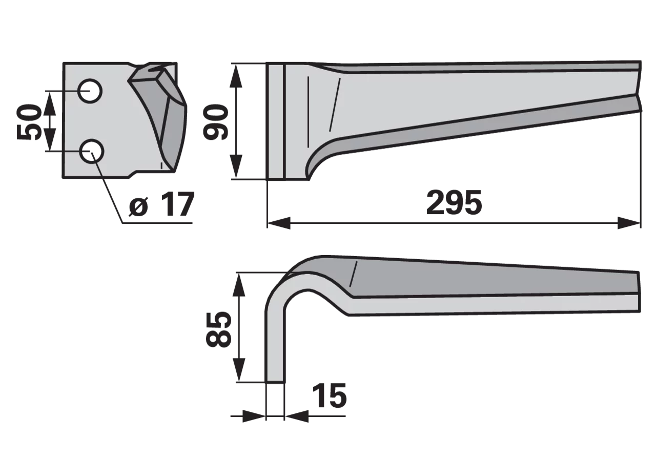 Kreiseleggenzinke links anstelle von Sicma 90x15x295 GartenShop24 - Hochwertige Gartengeräte