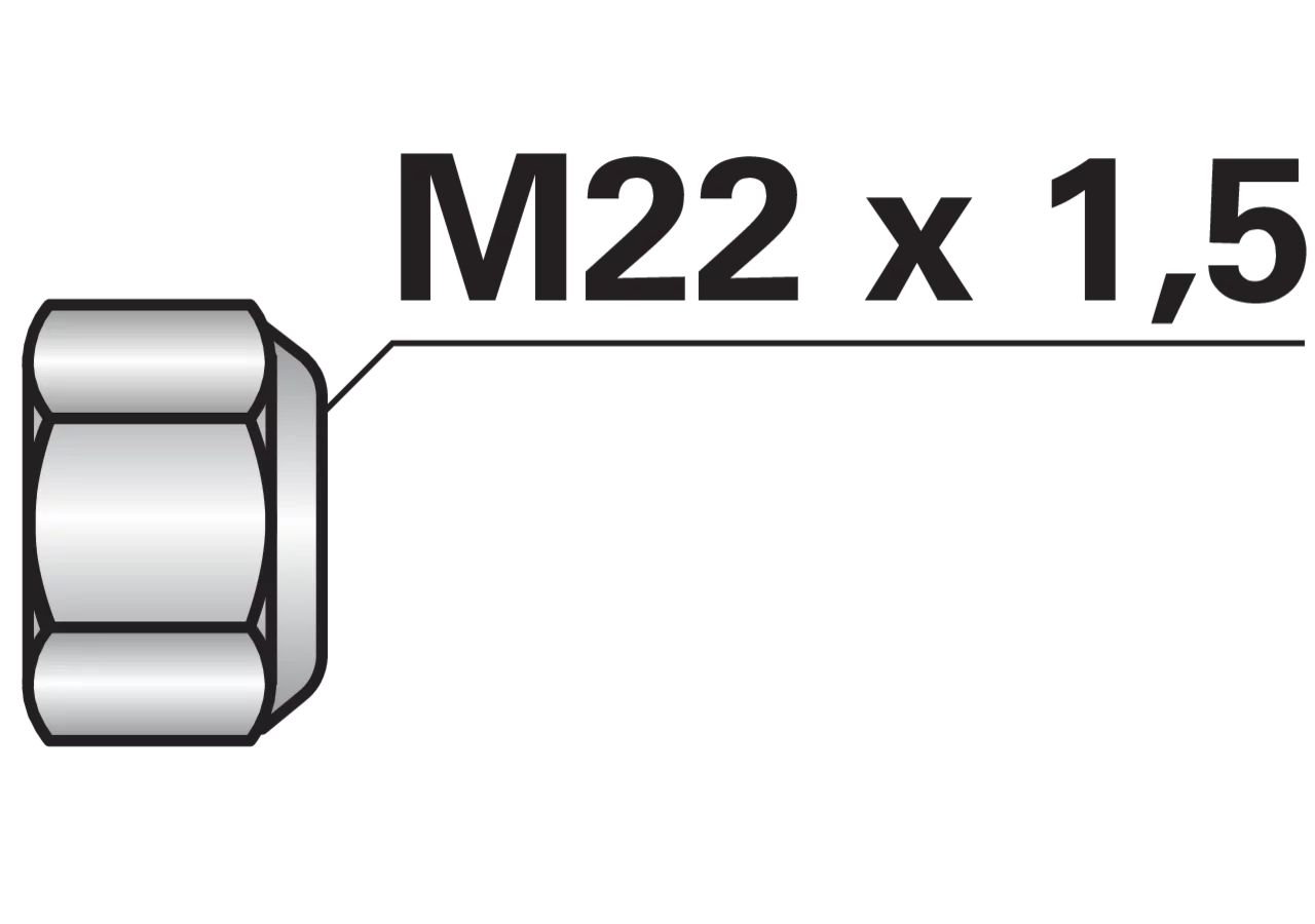 Selbstsichernde Mutter M22 x 1,5 mm Güte 8.8 GartenShop24 - Hochwertige Gartengeräte
