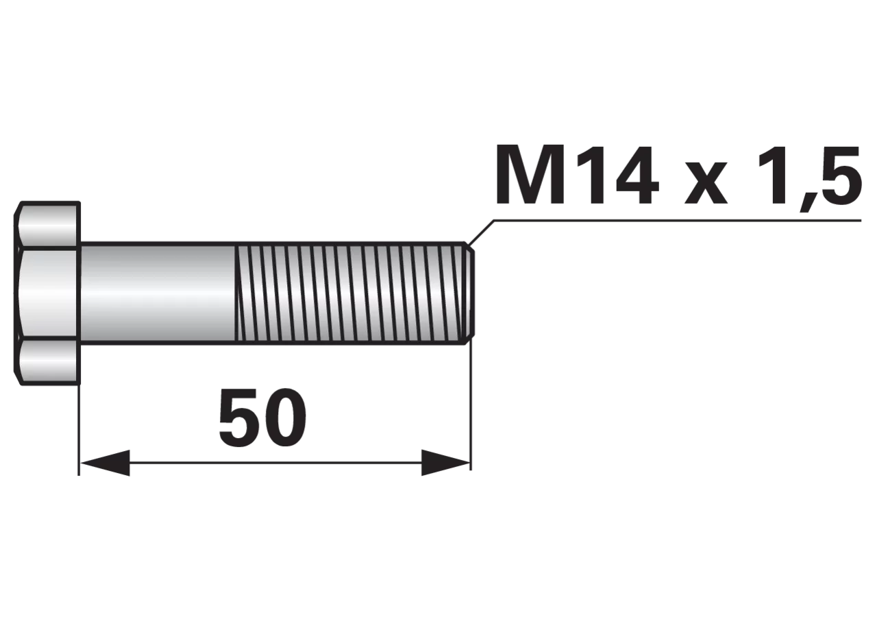 Sechskantschraube M14 x 1,5 x 50 mm Güte 12.9 GartenShop24 - Hochwertige Gartengeräte