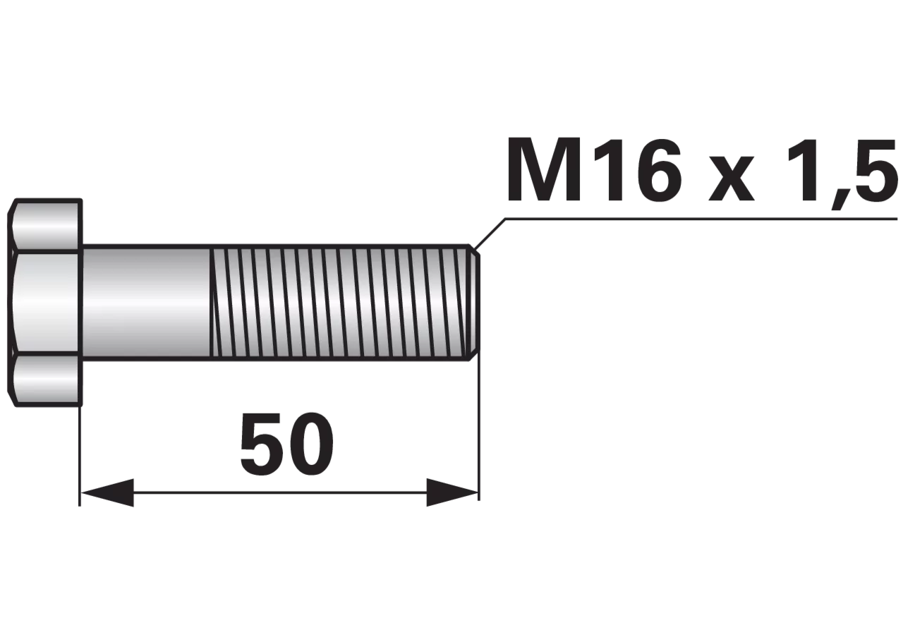 Sechskantschraube M16 x 1,5 x 50 mm Güte 12.9 GartenShop24 - Hochwertige Gartengeräte