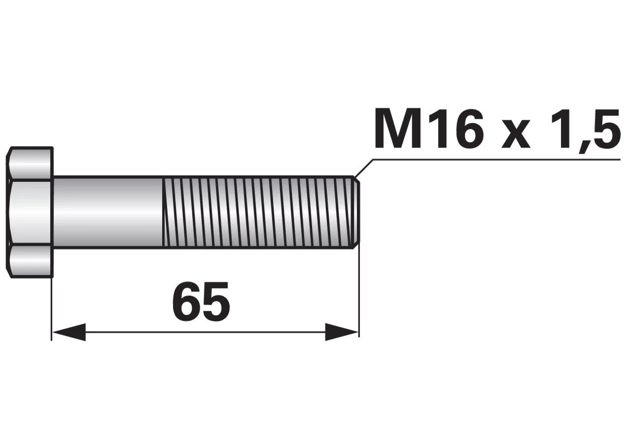 Sechskantschraube M16 x 1,5 x 65 mm Güte 12.9 GartenShop24 - Hochwertige Gartengeräte