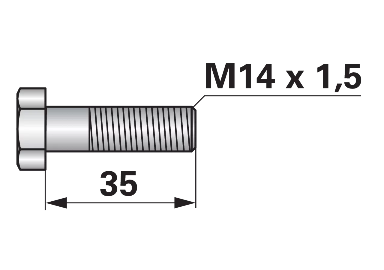 Sechskantschraube M14 x 1,5 x 35 mm Güte 12.9 GartenShop24 - Hochwertige Gartengeräte