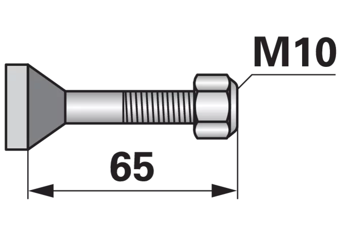 Hammerkopfschraube M10 x 65 mm Güte 8.8 GartenShop24 - Hochwertige Gartengeräte
