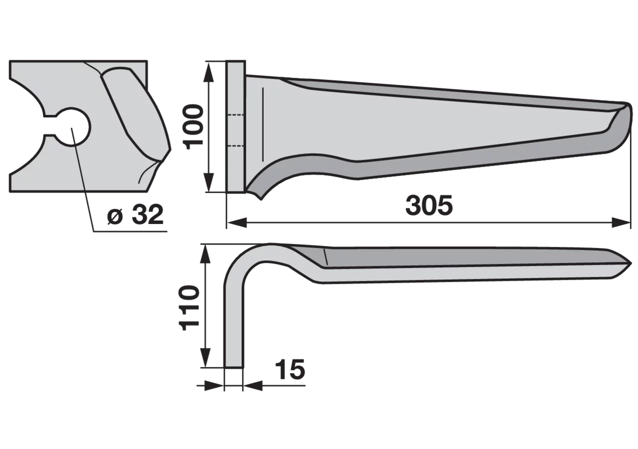 Kreiseleggenzinke links Länge 305 mm GartenShop24