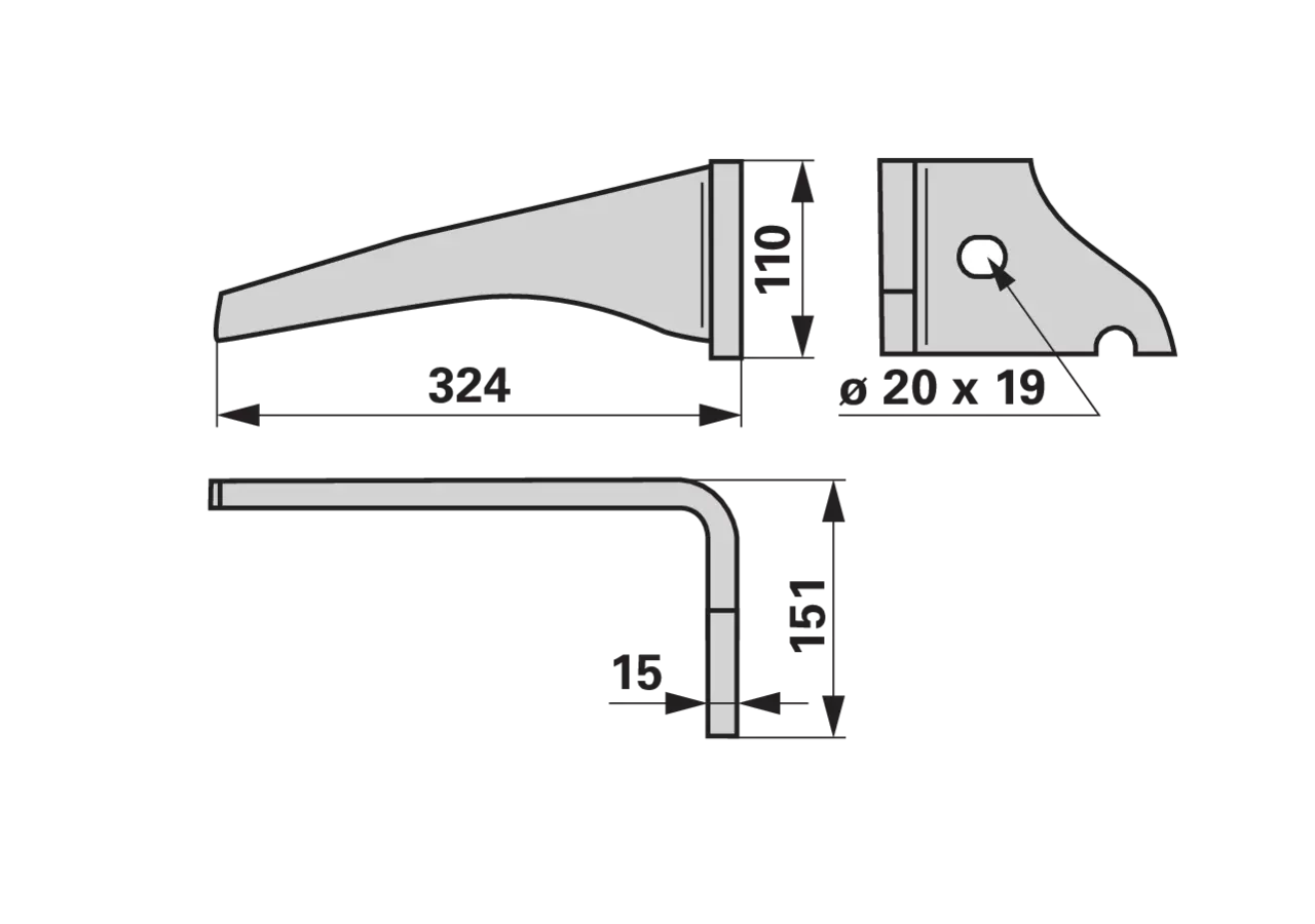 iQparts Kreiselgrubberzinke rechts KZ200001 iQparts