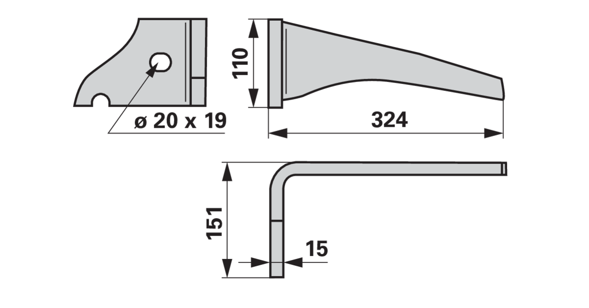 iQparts Kreiselgrubberzinke links KZ200002 iQparts