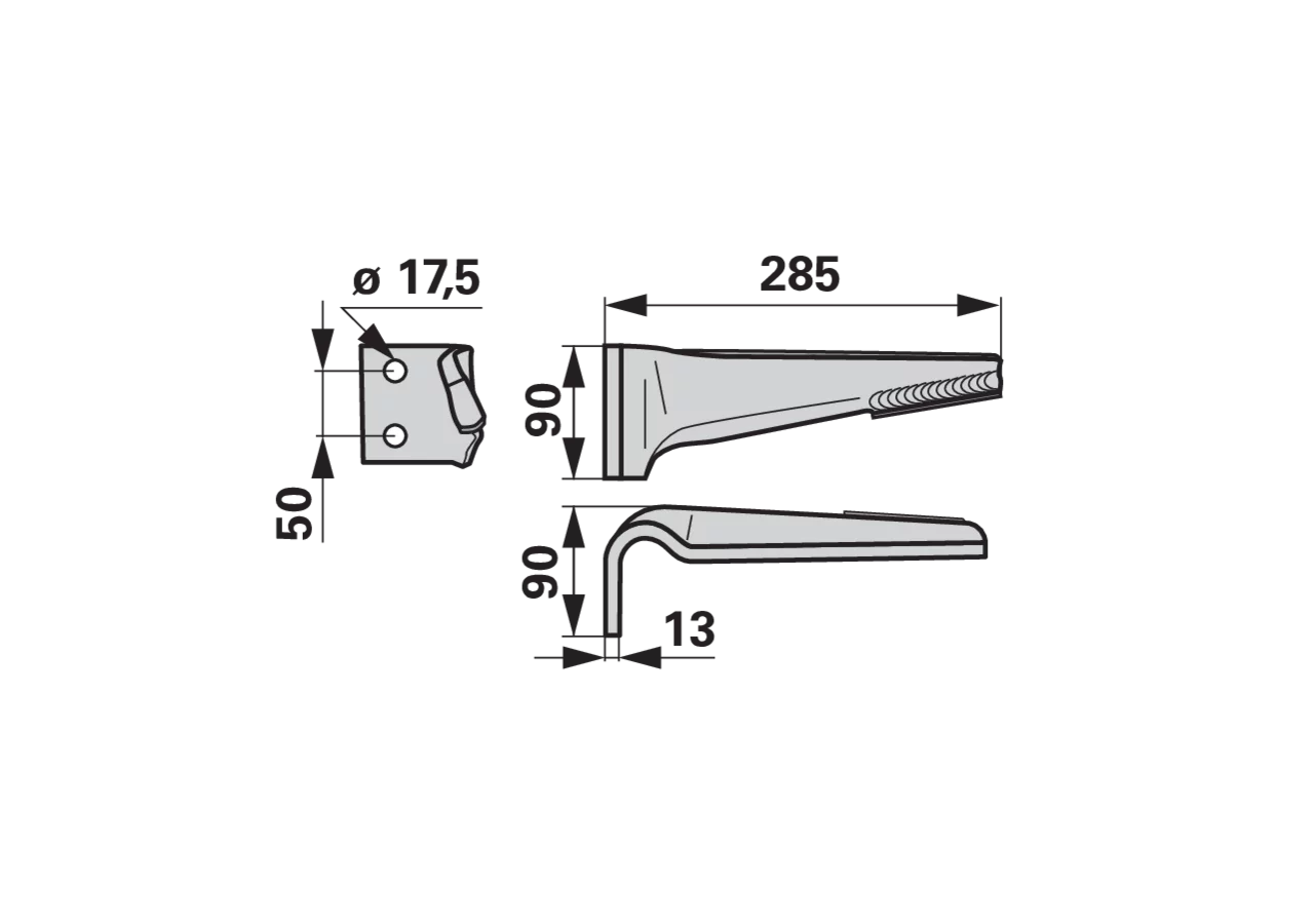 Kreiseleggenzinke links, Hartmetall, anstelle von Maschio 27100209H GartenShop24 - Hochwertige Gartengeräte