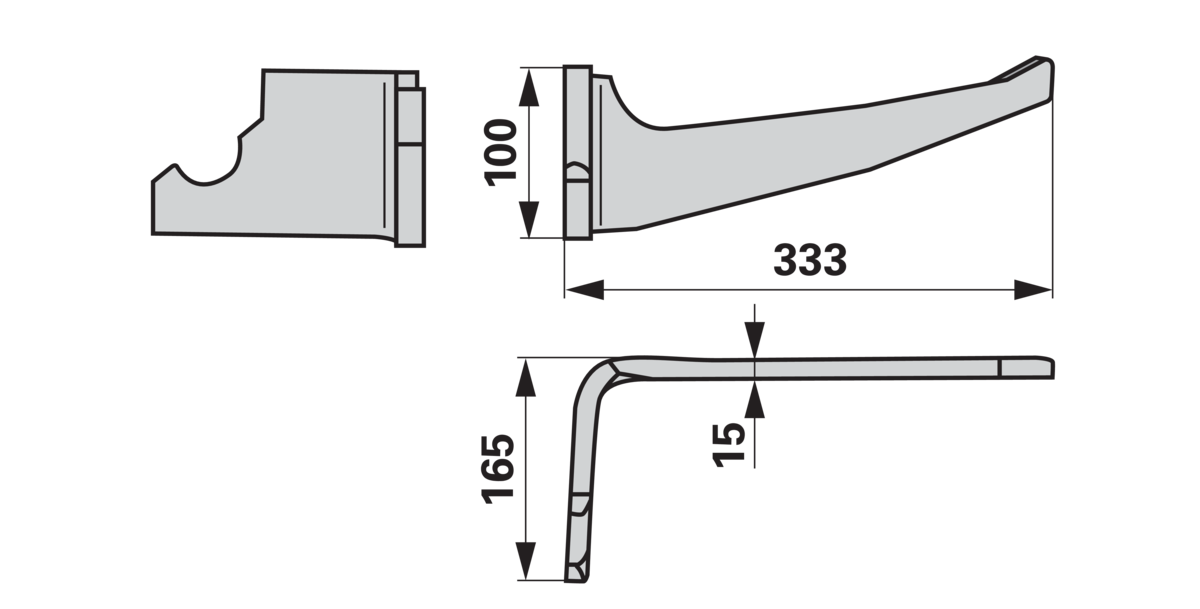 Kreiselgrubberzinke links anstelle Maschio 36100228 GartenShop24 - Hochwertige Gartengeräte