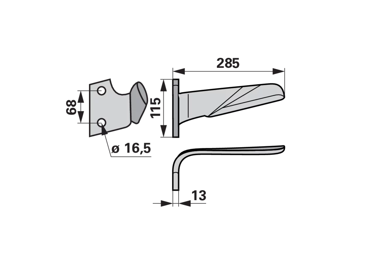Kreiseleggenzinke links mit Beschichtung anstelle von Kuhn 52549430 GartenShop24 - Hochwertige Gartengeräte