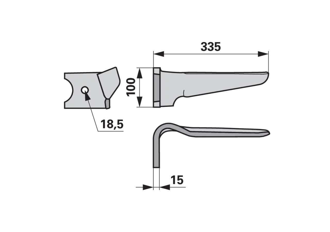 Kreiseleggenzinke links beschichtet anstelle von Kverneland MA46010151 GartenShop24 - Hochwertige Gartengeräte