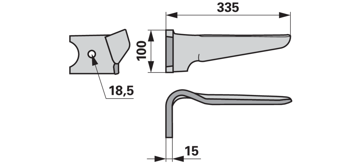 Kreiseleggenzinke links beschichtet anstelle von Kverneland MA46010151 GartenShop24 - Hochwertige Gartengeräte