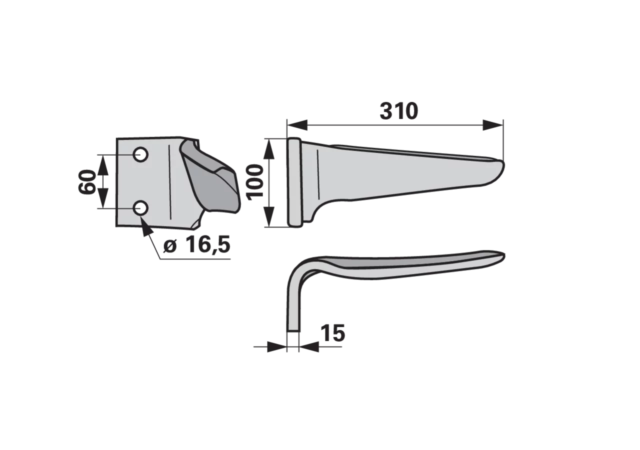 Kreiseleggenzinke links, beschichtet, passend für Maschio M36100216RMPC GartenShop24 - Hochwertige Gartengeräte