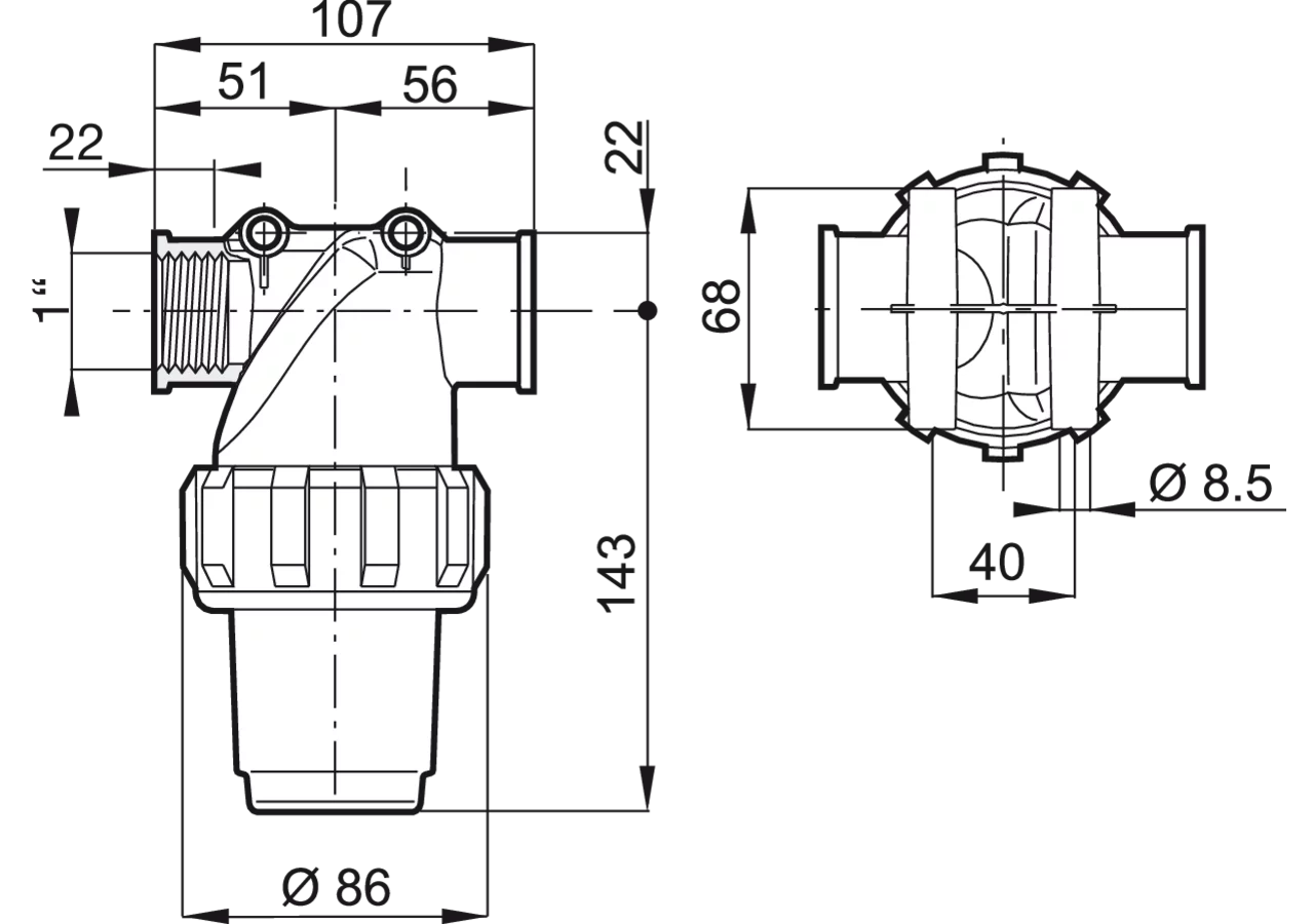Leitungsfilter 1 Zoll IG 50 Maschen GartenShop24