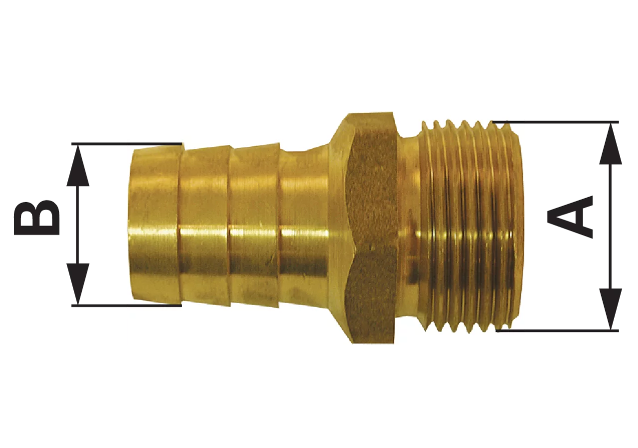 Schlauchnippel Messing, Außengewinde 3/4 Zoll, Tülle 19 mm GartenShop24