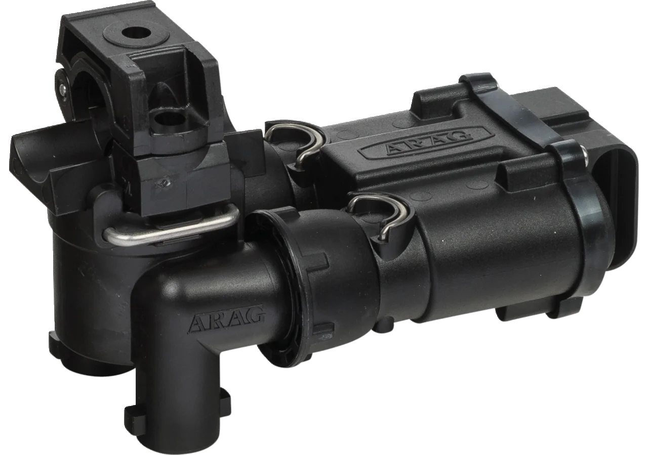 Düsenhalter doppelt, 1/2 Zoll, Viton mit Seletron Ventil Arag