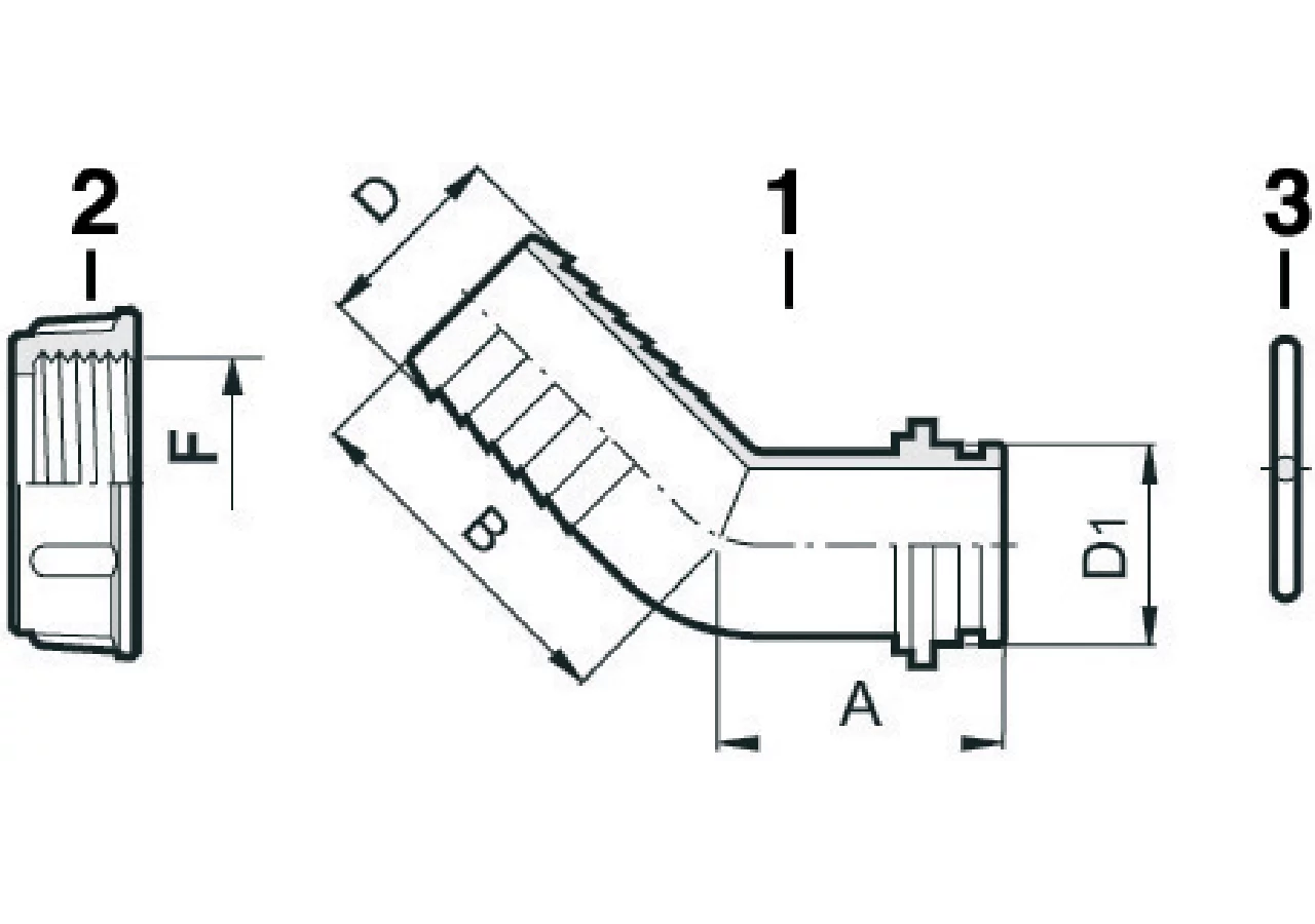 Schlauchanschluss gebogen, 1 1/4 Zoll, Tülle 30mm Außendurchmesser 31,5 mm GartenShop24