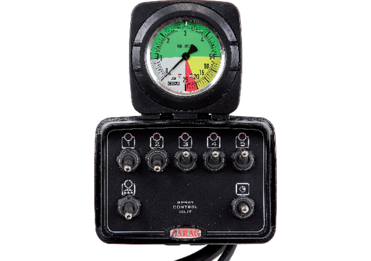 Elektrischer-Steuerkasten 5 Teilbreiten, Feldbau, 0-25bar, Manometer, 5 m Kabel Arag