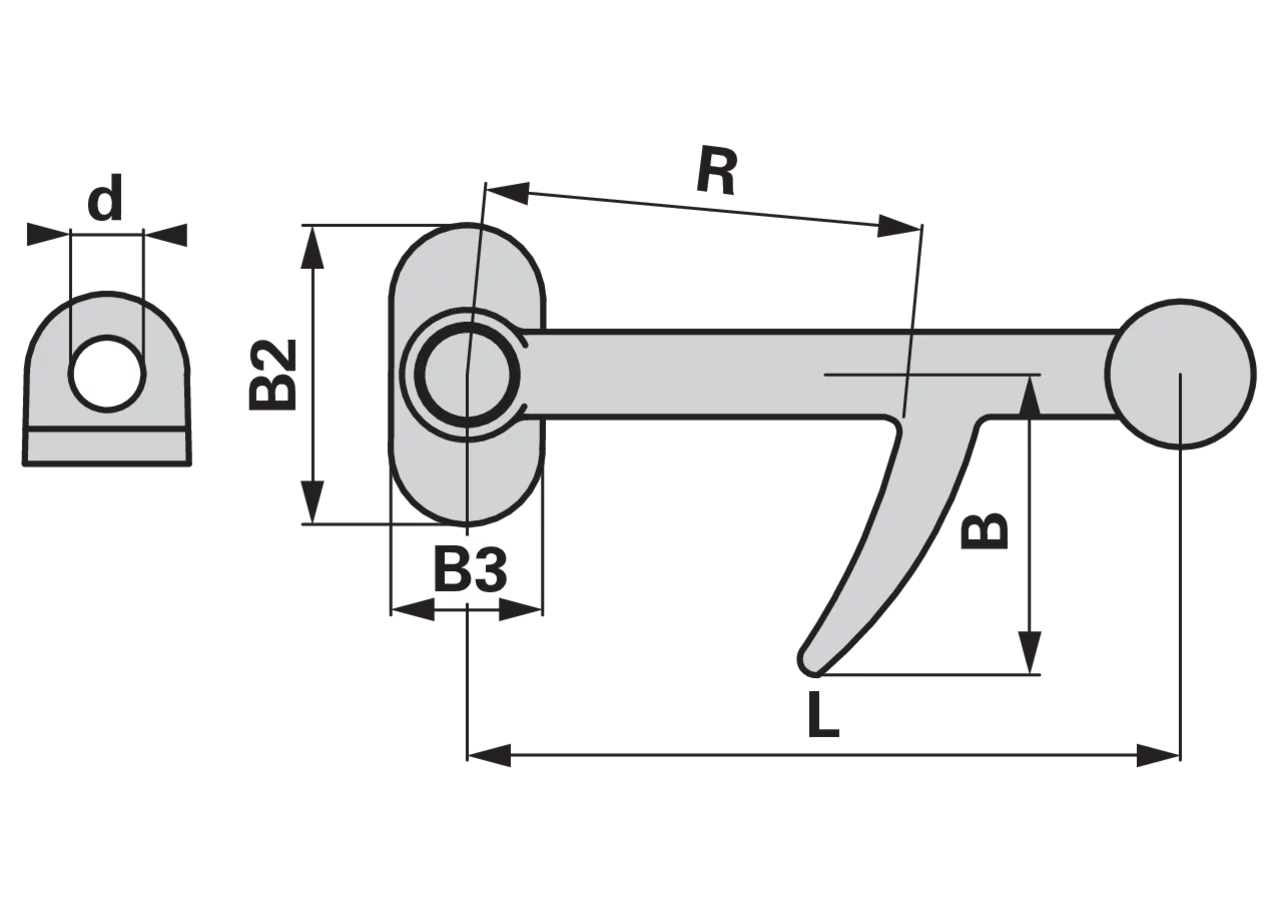 Hakenverschluss links, mit Öse blank, Länge 120 mm Nr. 580 GartenShop24