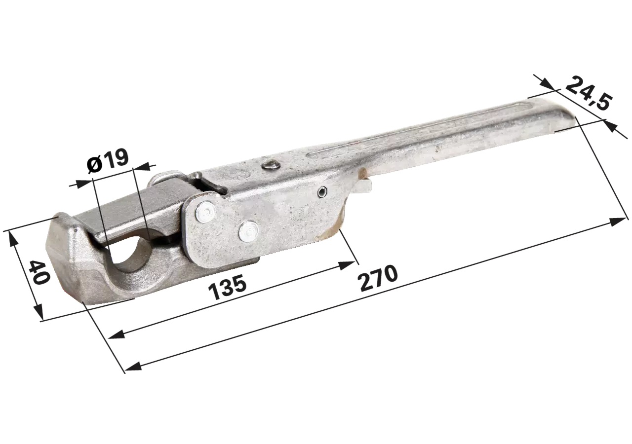 Kipperverschluss gerade, blank, mit Sicherung GartenShop24