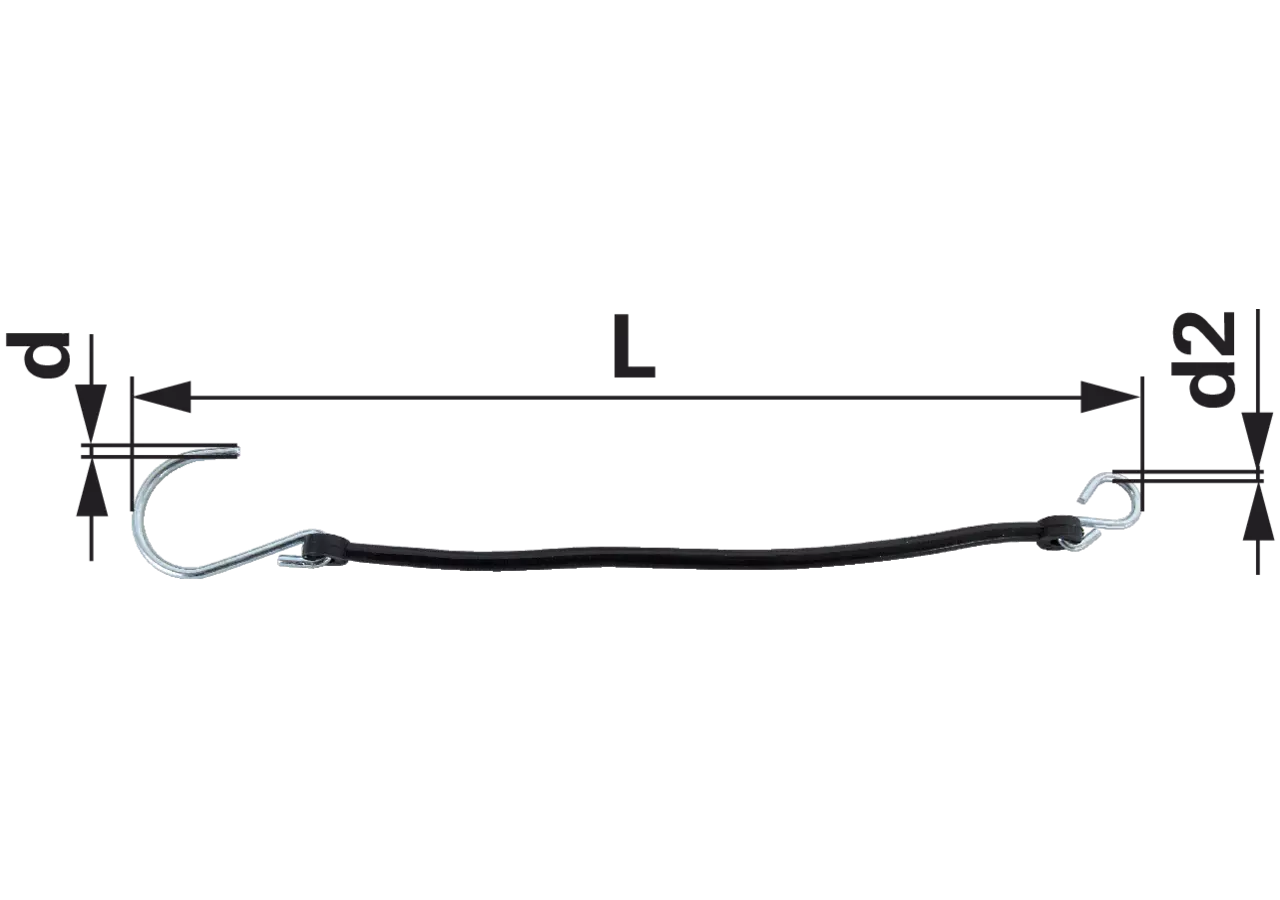 Sicherungsschnur aus PVC, mit Haken 3 mm Knott