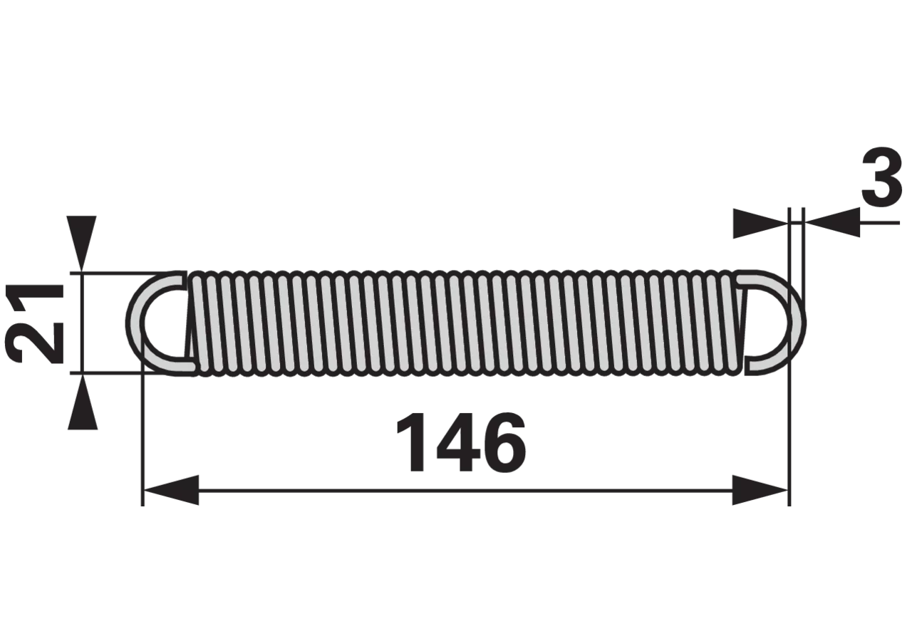 Zugfeder für Stützrad, 146 mm GartenShop24