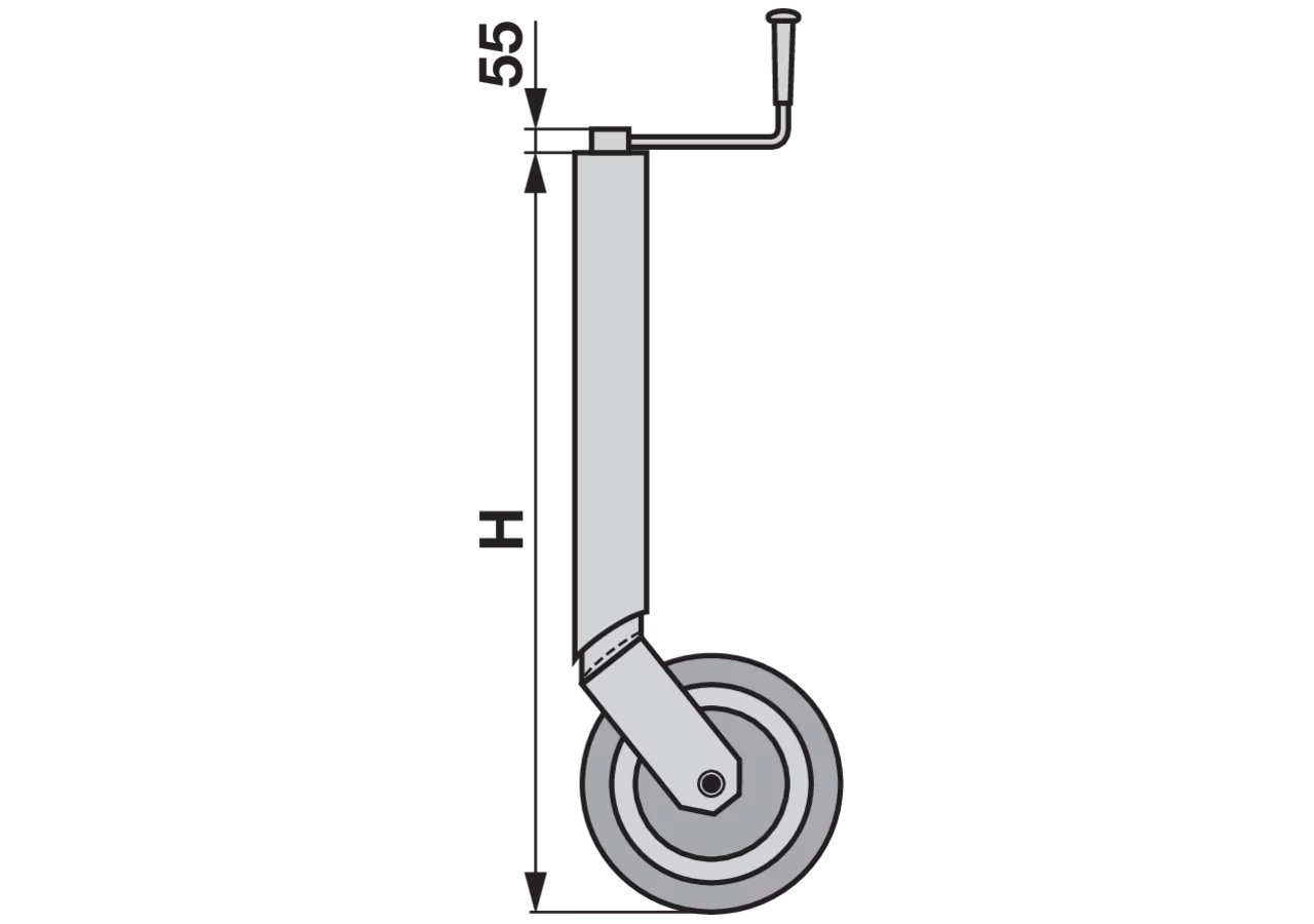 Stützrad starr, 70 x 740 mm, Stützlast 800 kg Simol