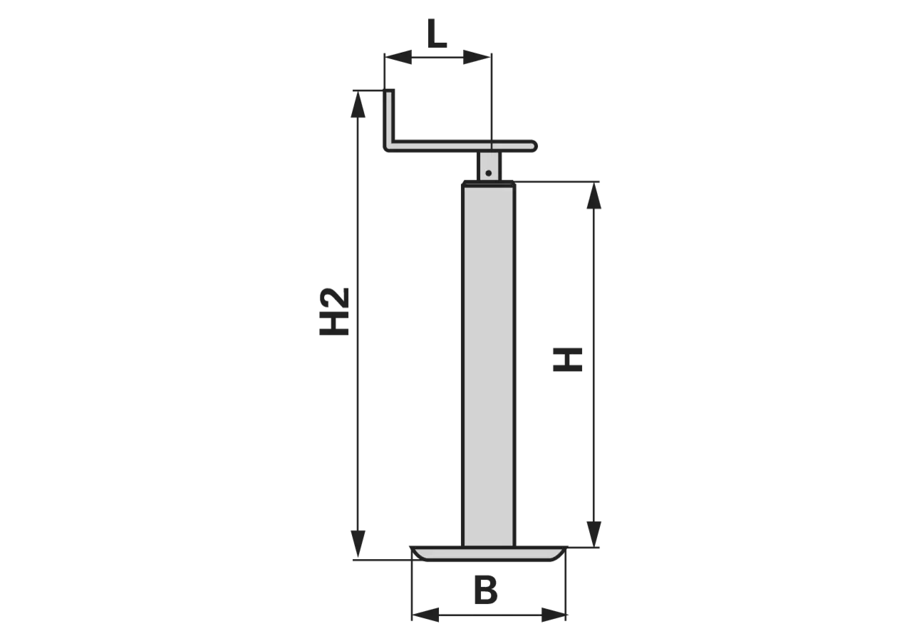 Abstellstütze starr, 70 x 70 mm Stützlast 1.000 kg Simol