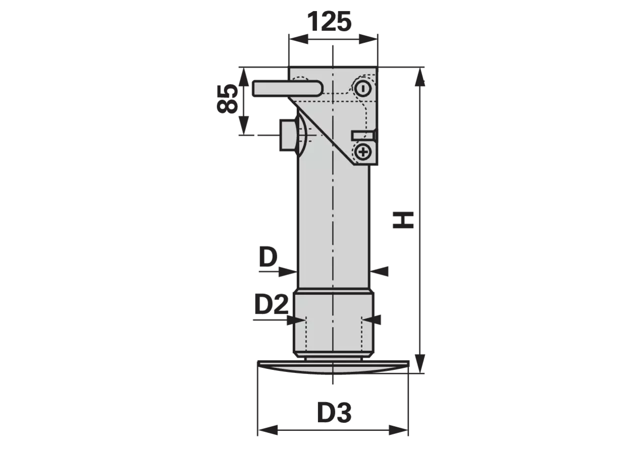 Abstellstütze hydraulisch, AD 100 mm Stützlast 10.200 kg, Anschluss G1/2 Zoll GartenShop24
