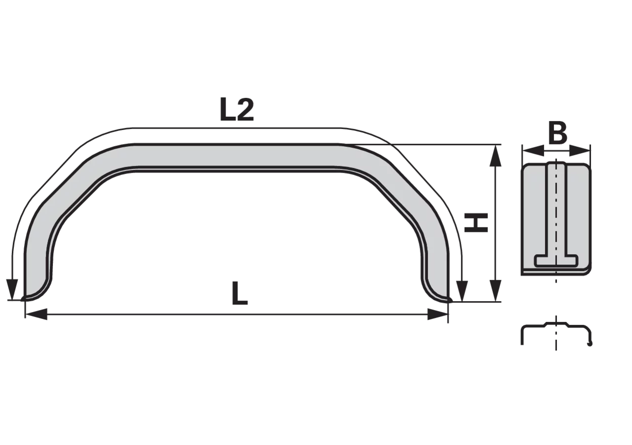 Doppelachskotflügel 1.890 x 220 mm, aus PVC Knott