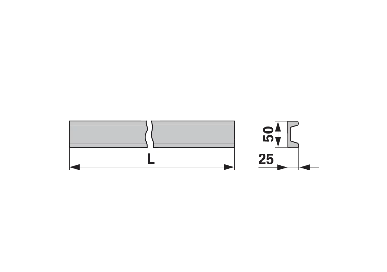 Kratzbodenleiste U-Profil, 50 x 25 mm, ungebohrt, L 3000 mm GartenShop24
