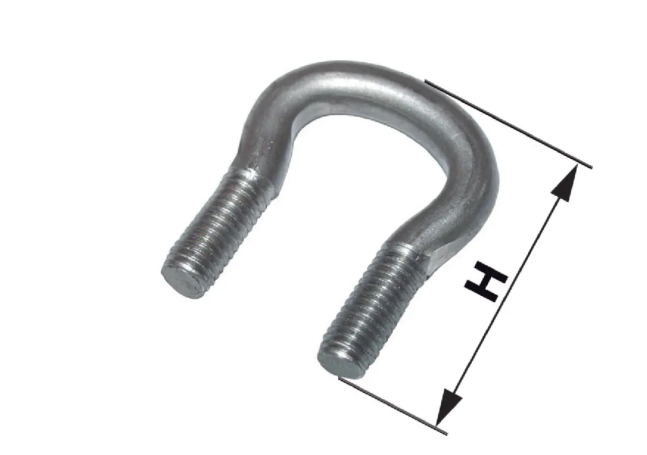 Rundstahlbügel zu Kette 7 x 22 mm, Gewinde M8, Höhe 38 mm GartenShop24