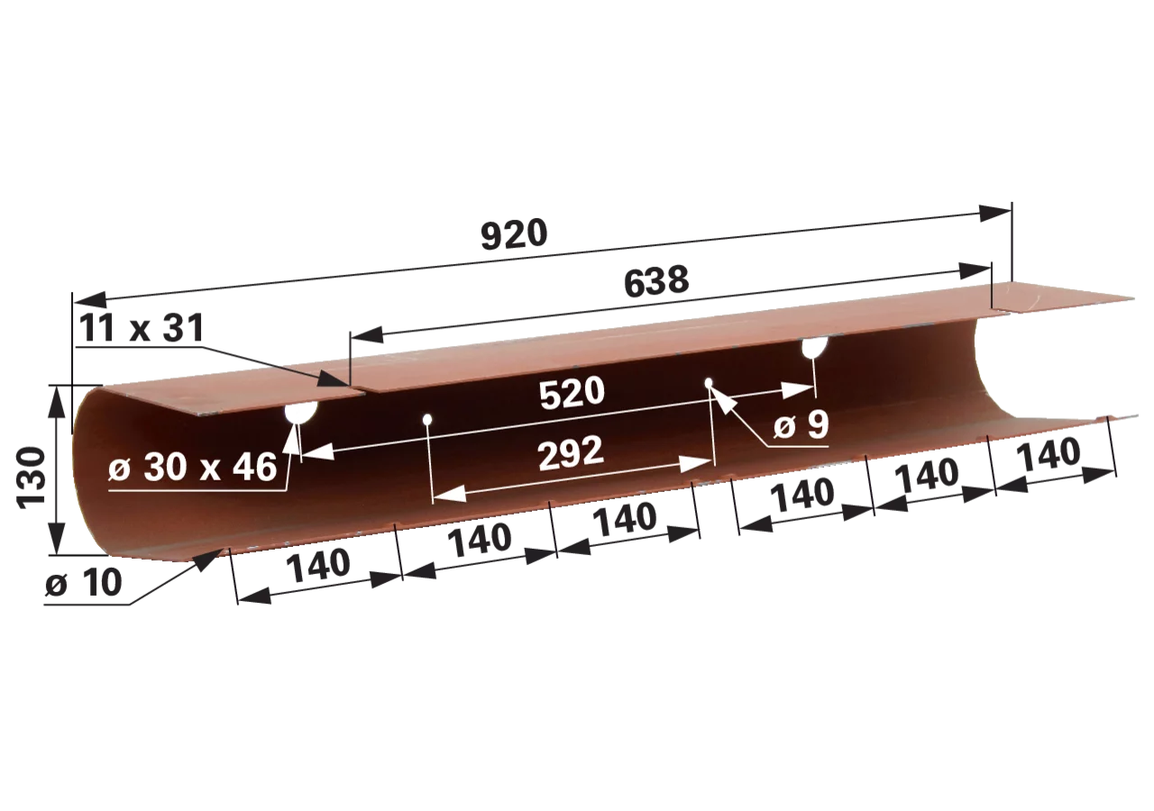Bodenblech mitte , L 920 mm – passend für Strautmann 41501201 GartenShop24