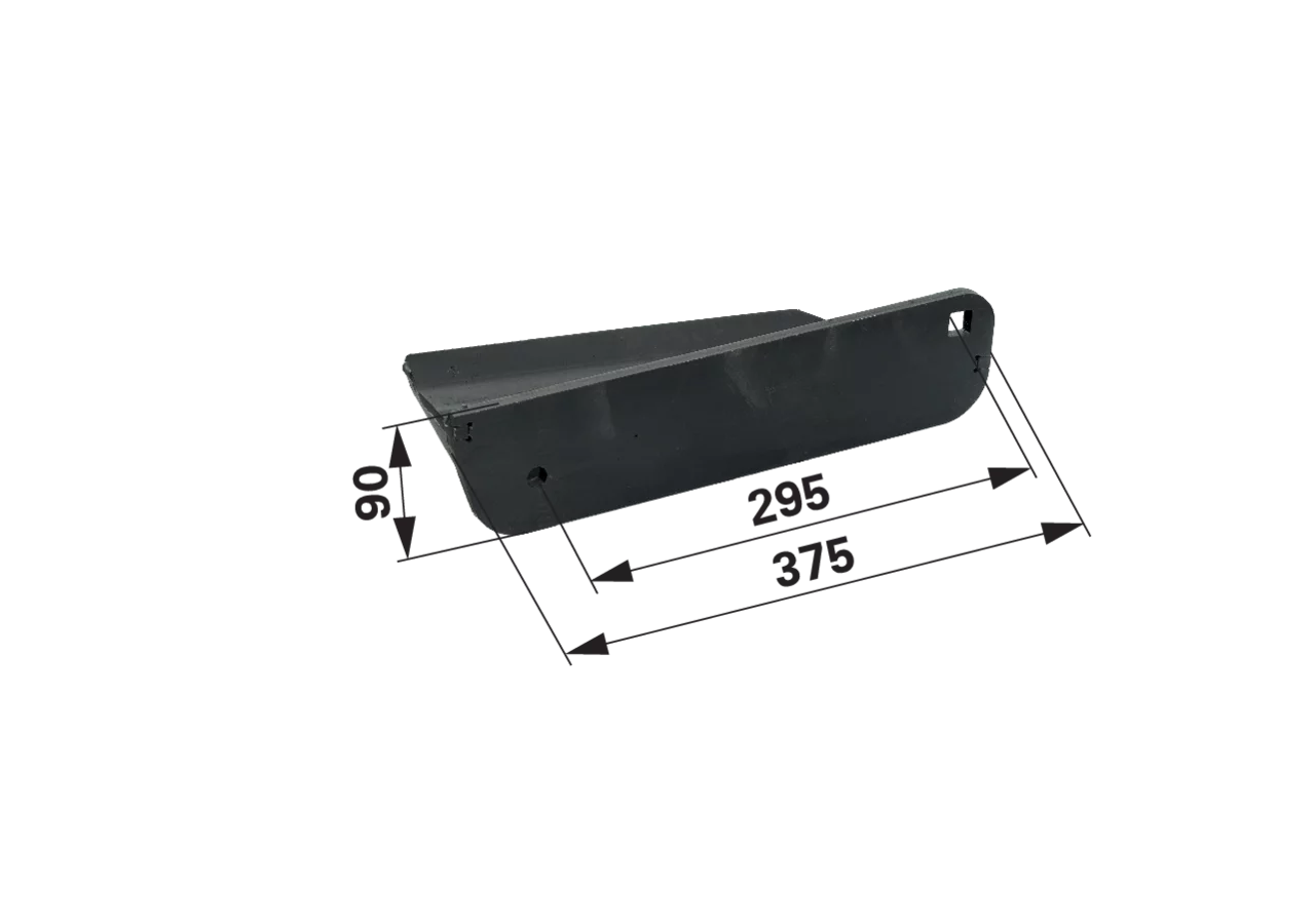 Wurfschaufel rechts, L 375 mm – passend für Strautmann 313427007 GartenShop24